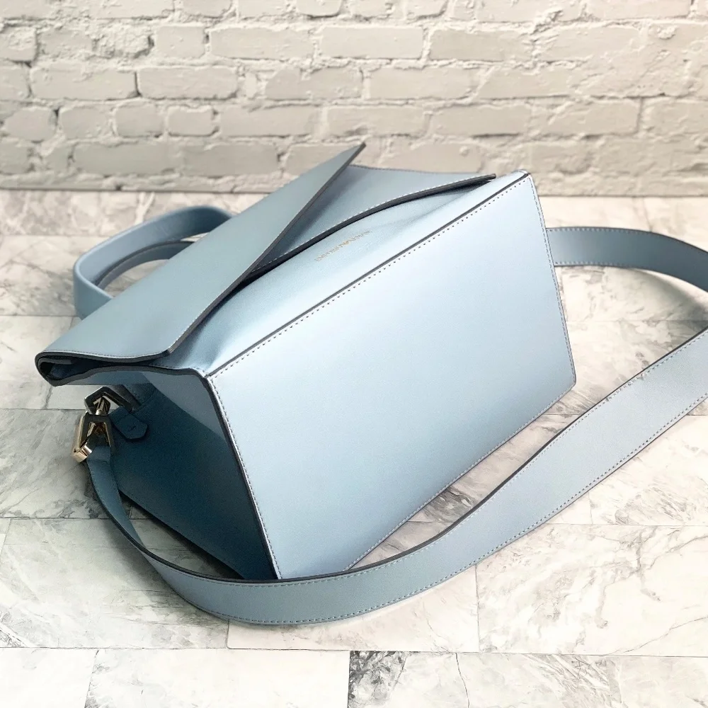 NWOT Emporio Armani Square Leather Satchel